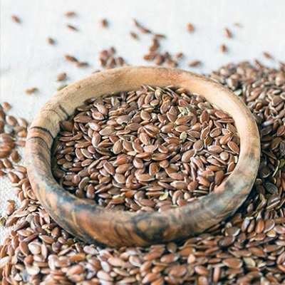 Flax seeds displayed in a bowl, highlighting their rich source of omega-3 fatty acids for a healthy diet.